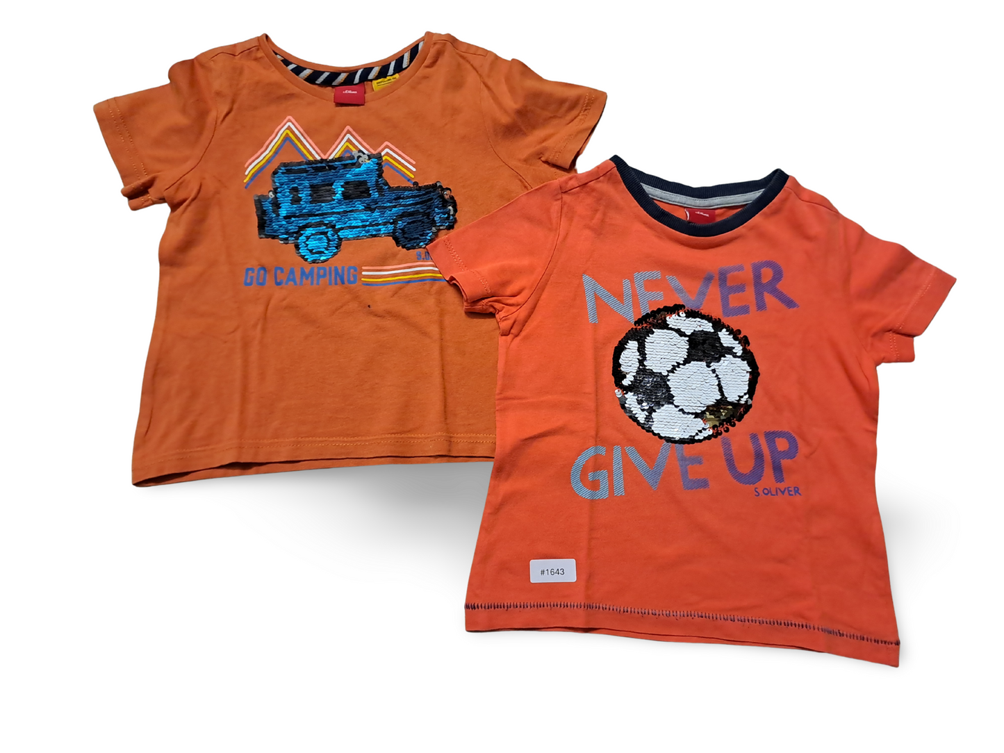 2er Bundle T-Shirts mit Paillettenmotiv - Gr. 92