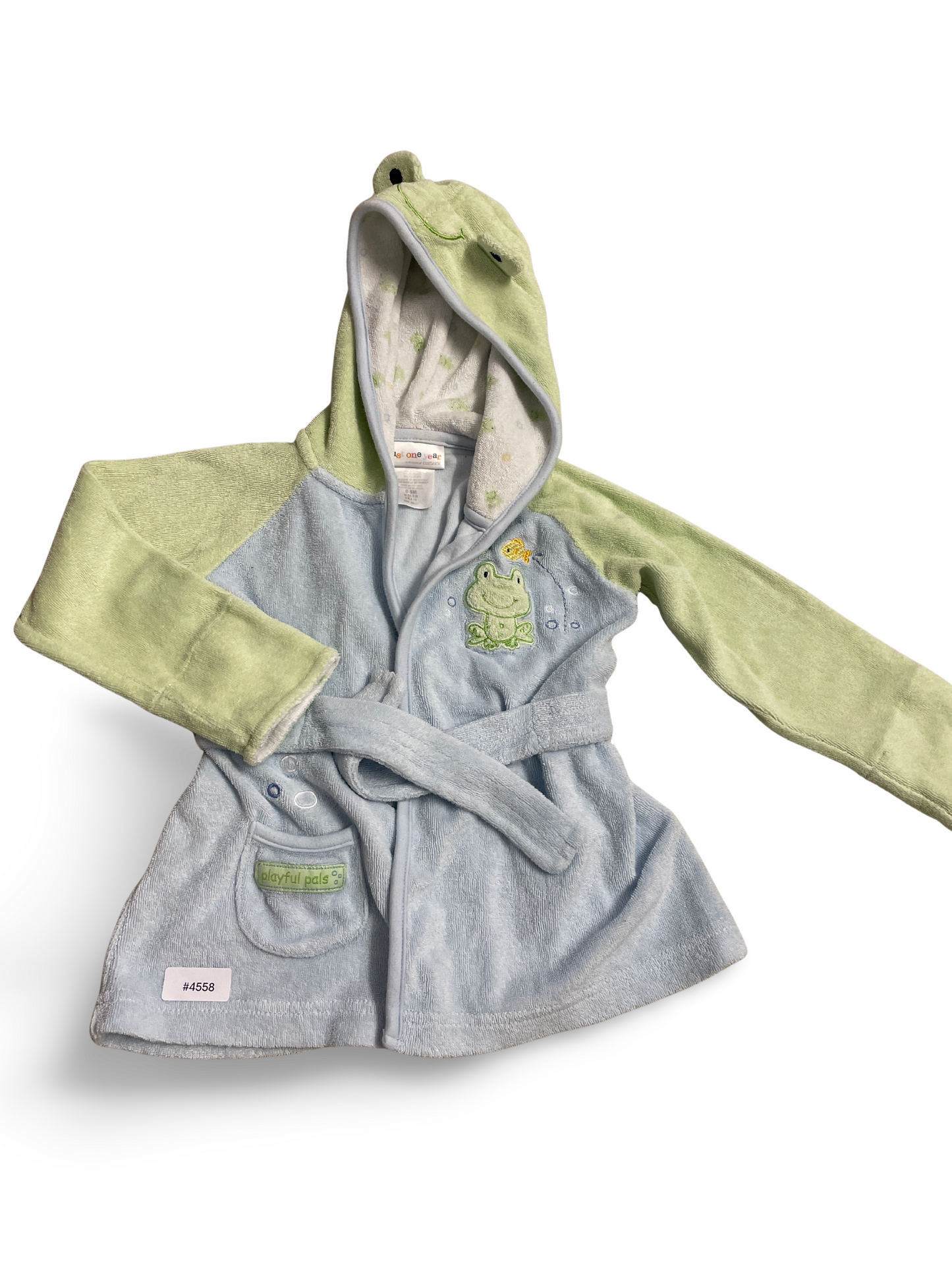 Kapuzenbademantel mit Froschmotiv - Gr. 62