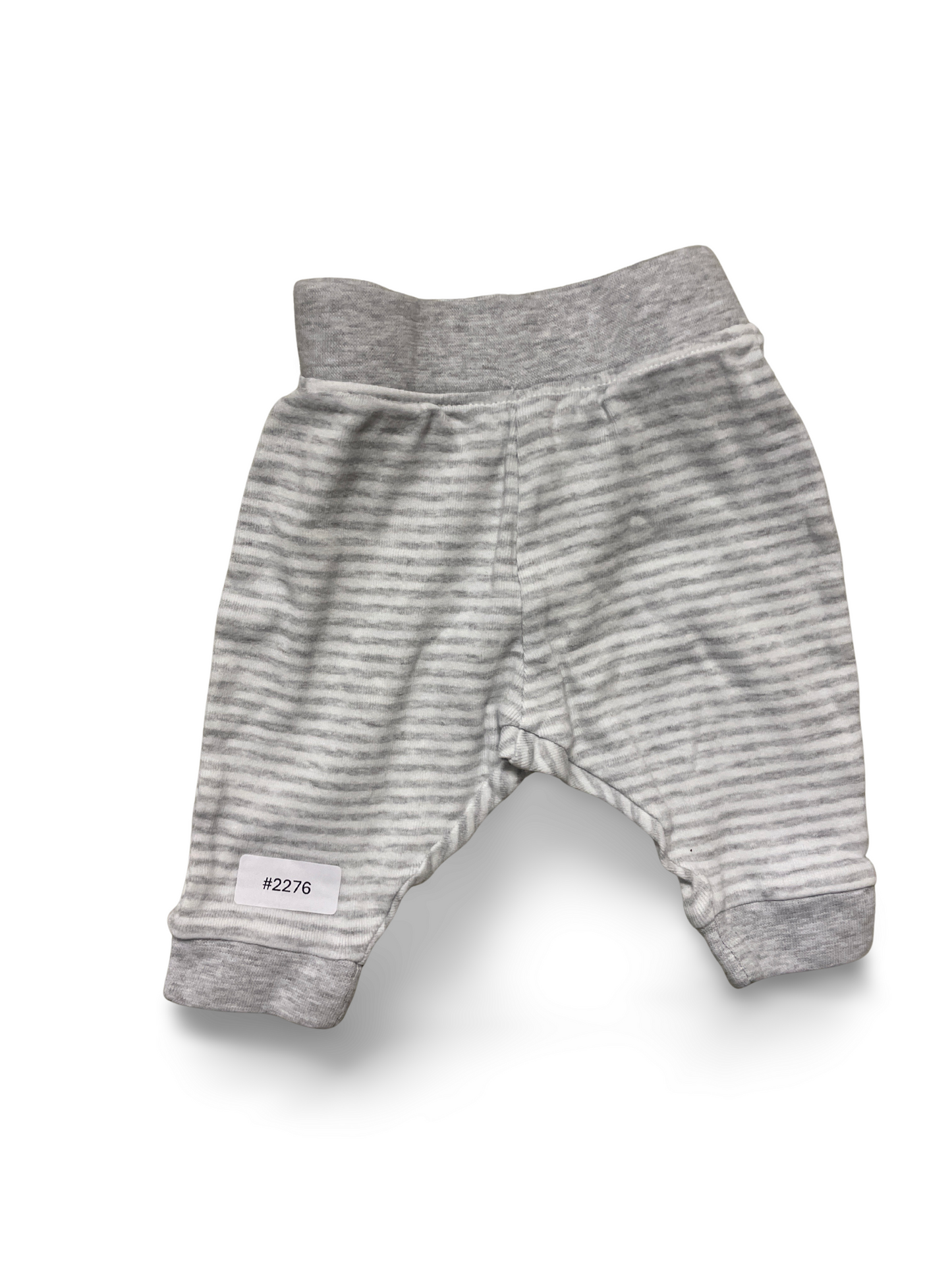 Grau-weisse gestreifte Baby Jogginghose - Gr. 50