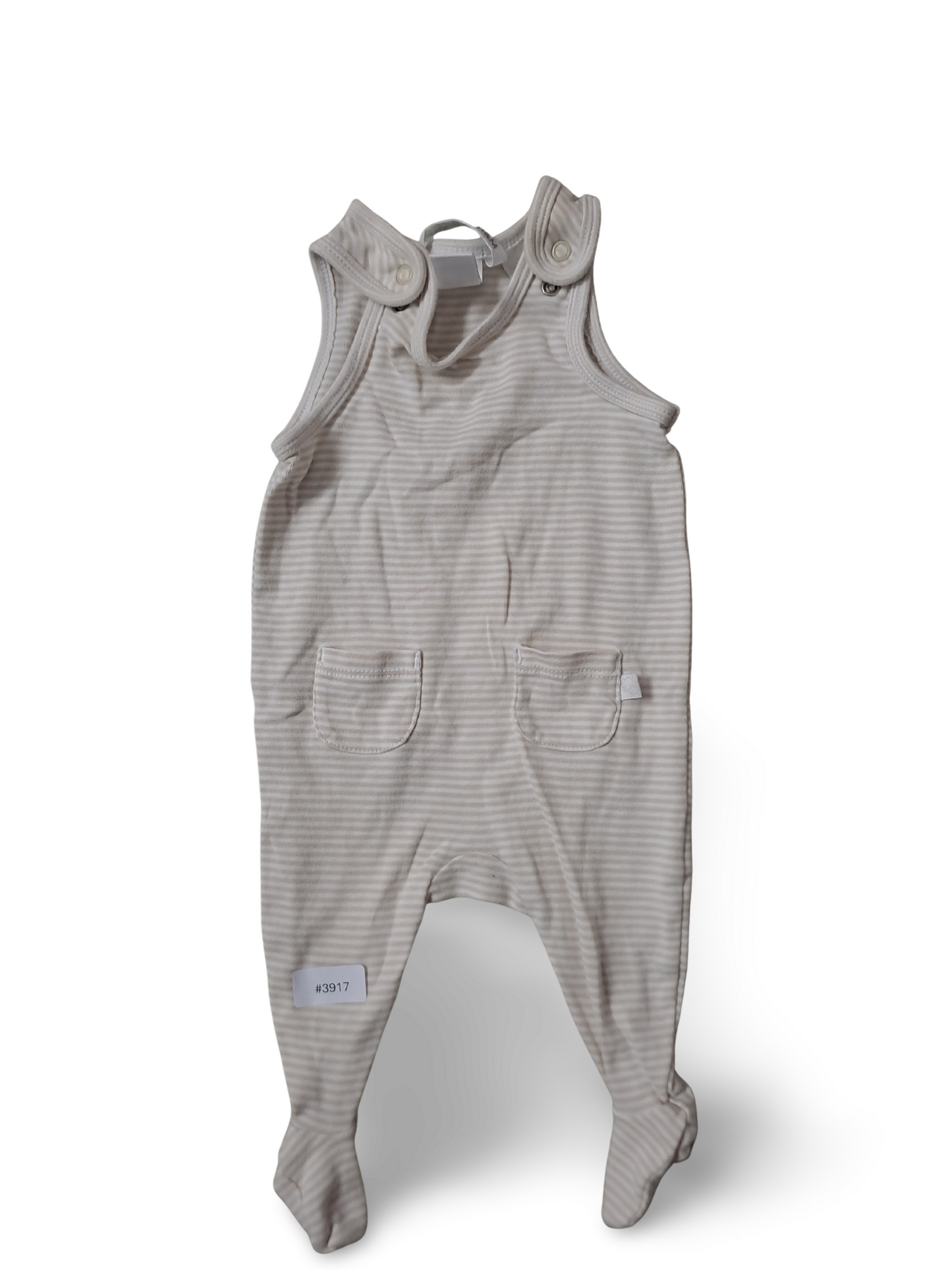 Gestreifter Strampler mit Füssen - Gr. 56