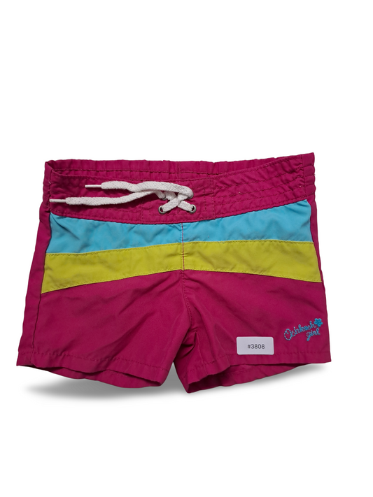 Badeshorts Pink mit Blau und Gelb - Gr. 80