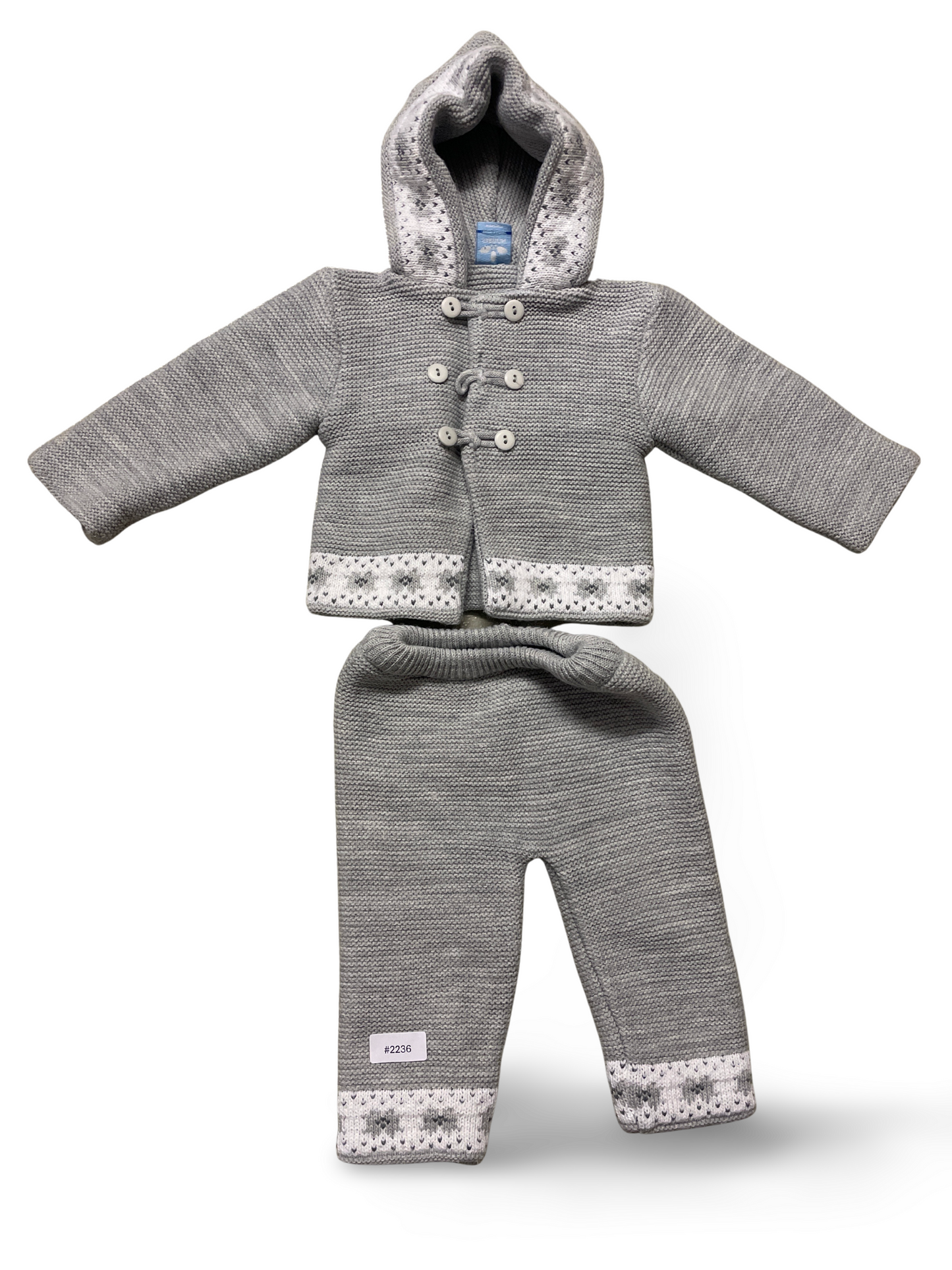 Strickset Kapuzenjacke und Hose - Gr. 62