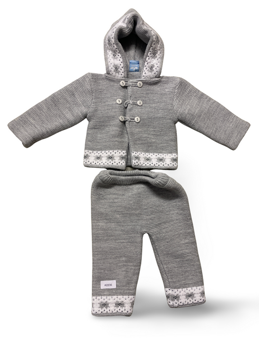 Strickset Kapuzenjacke und Hose - Gr. 62