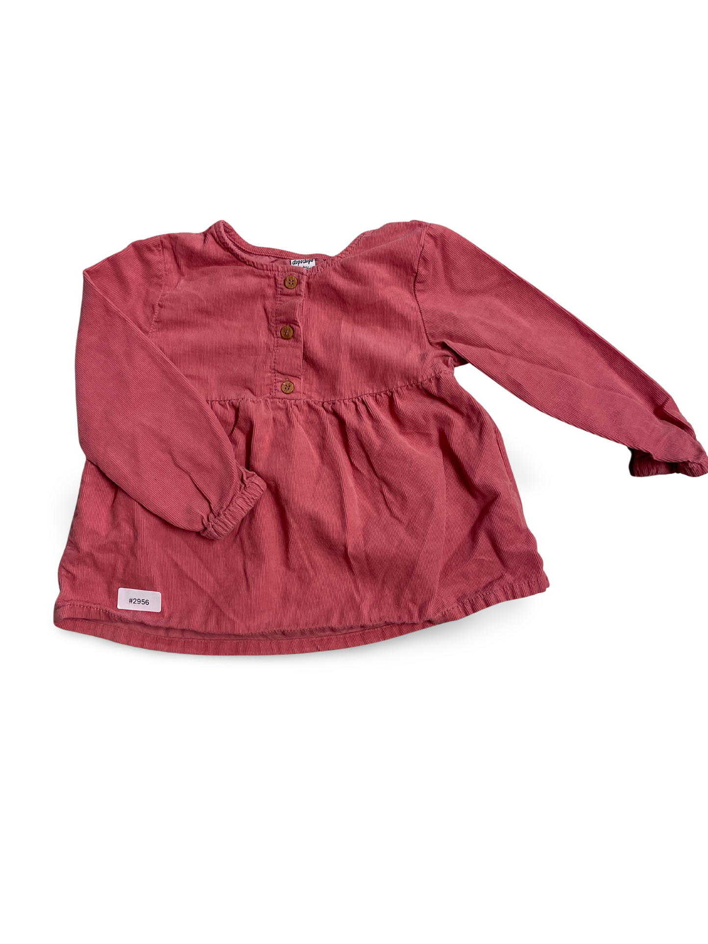 Rosa Cord-Tunika mit Knopfleiste - Gr. 92