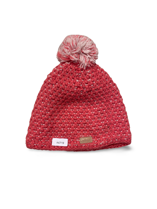 Gestrickte Bommelmütze Koralle - Gr. 128