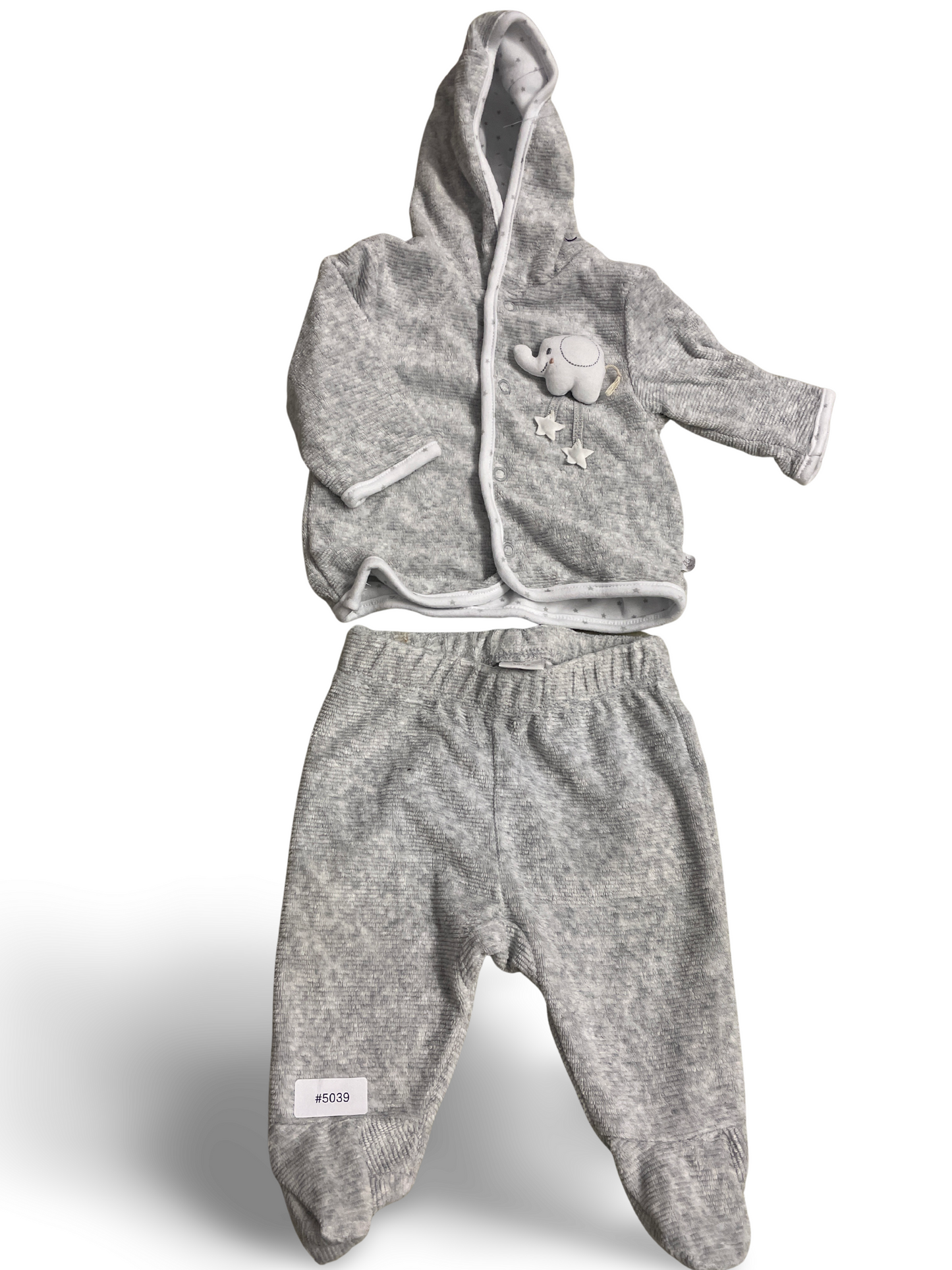 Zweiteiliges Babyset Kapuzenjacke und Hose mit Fusschen - Gr. 50