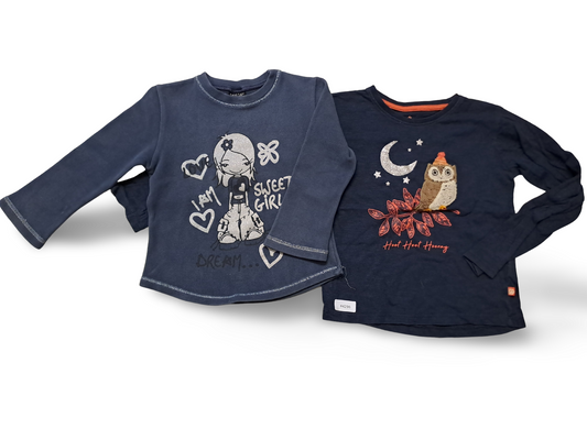 2er Bundle Langarmshirts dunkelblau - Gr. 116