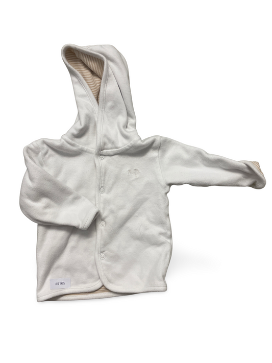 Babykapuzenjacke weiss mit Druckknopfleiste - Gr. 68