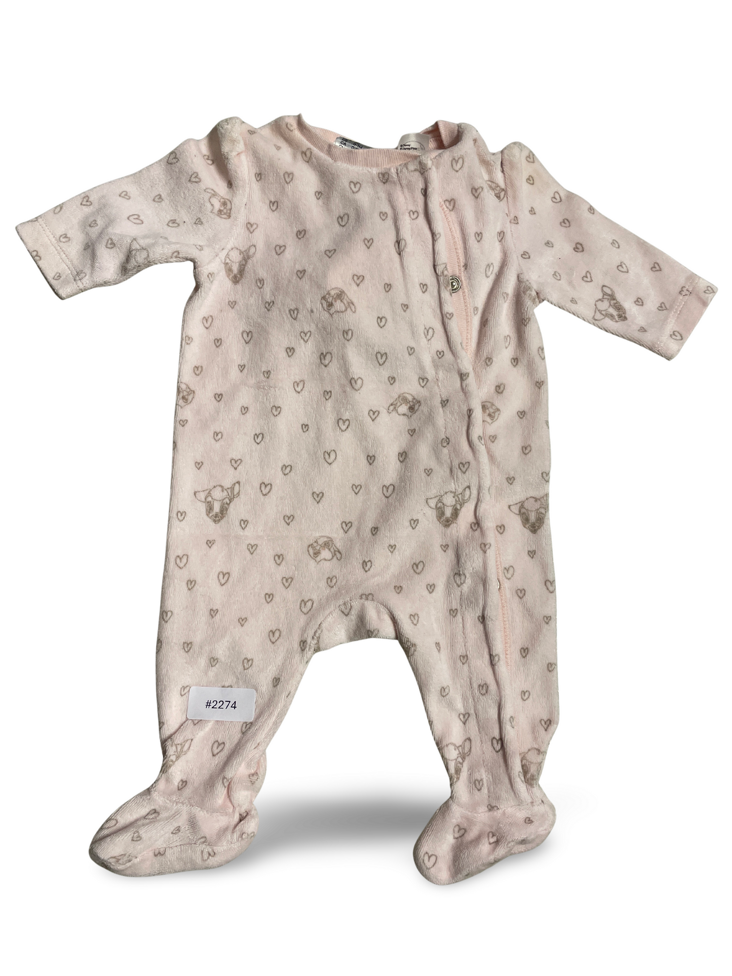 Strampler Rosa mit Herzchen und Hundemotiv - Gr. 50