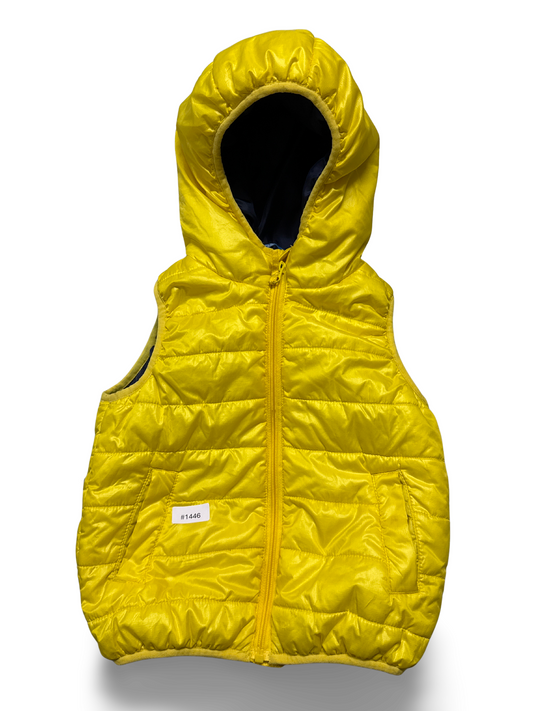 Gelbe Steppweste mit Kapuze - Gr. 110