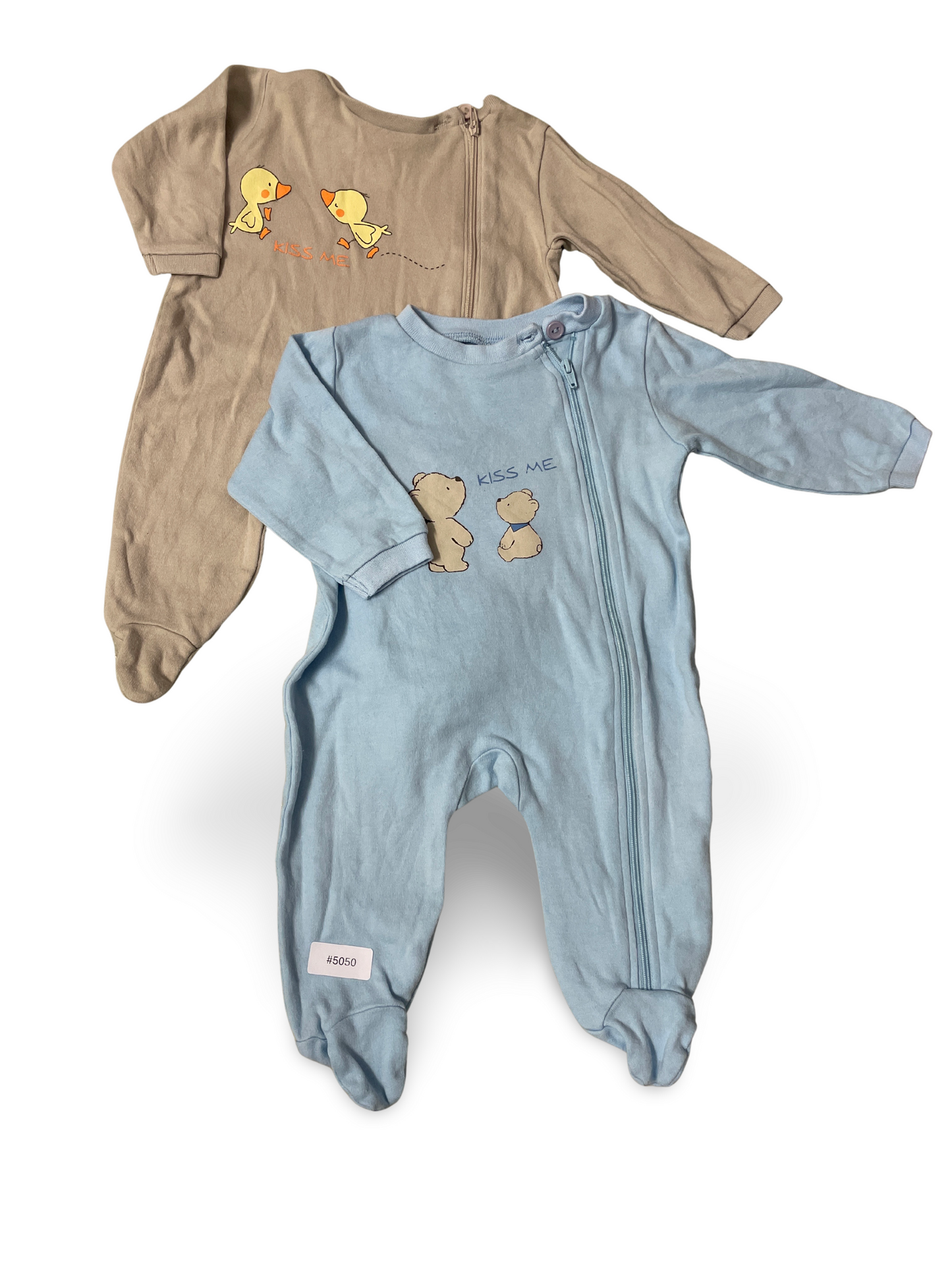 2er Bundle Strampler mit Enten- und Bärchenmotiv - Gr. 56