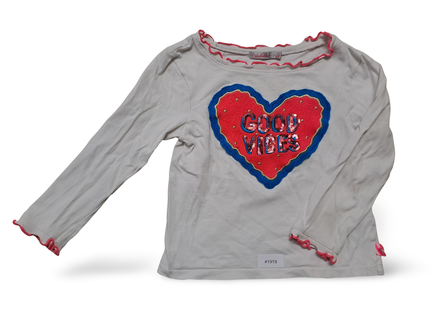 Langarmshirt mit Paillettenherz - Gr. 104