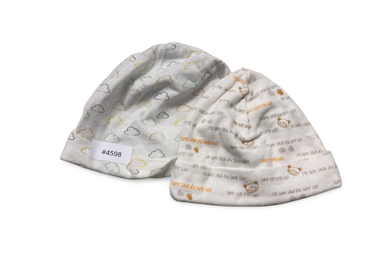 2er Bundle Babymützen mit Wolken und Bären - Gr. 56