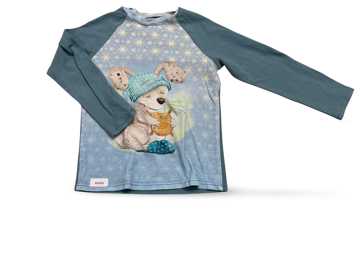 Langarmshirt mit Hasenmotiv blau - Gr. 110