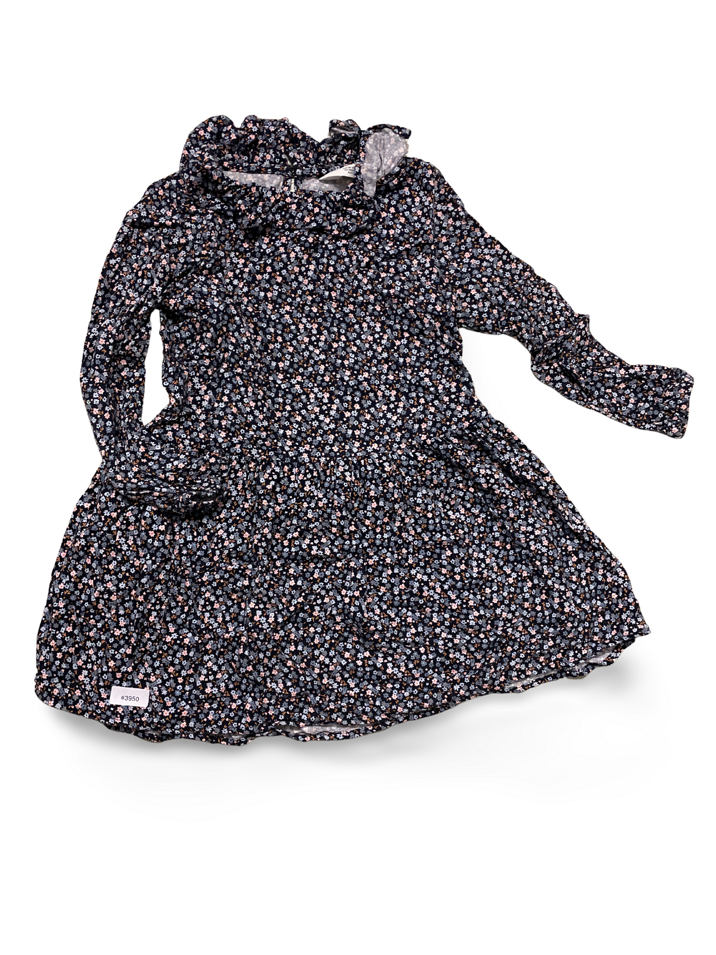 Kleid mit Rüschenkragen und Blumenmuster - Gr. 128