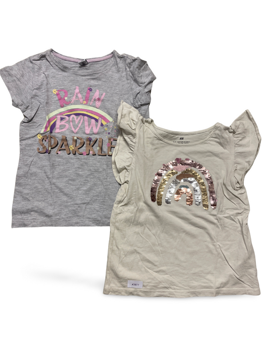 2er Bundle T-Shirts mit Regenbogenprint - Gr. 122