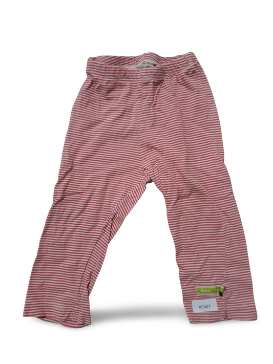 Pink and white striped leggings - size 74