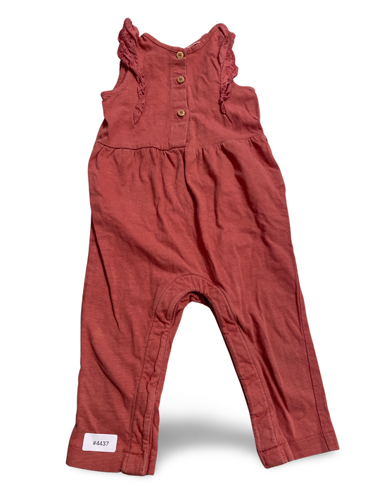 Rosa Ärmelloser Strampler mit Rüschen - Gr. 80