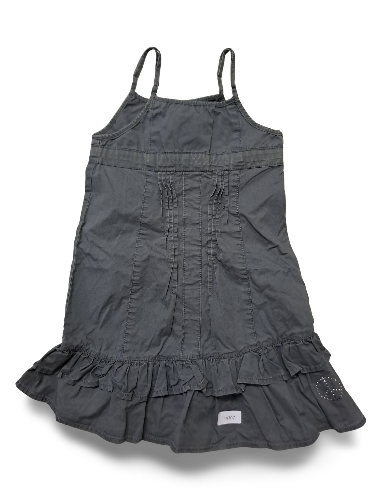 Trägerkleid mit Rüschen grau - Gr. 110