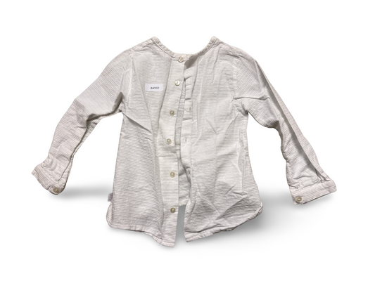 Weisse Langarmbluse mit Knopfleiste - Gr. 110