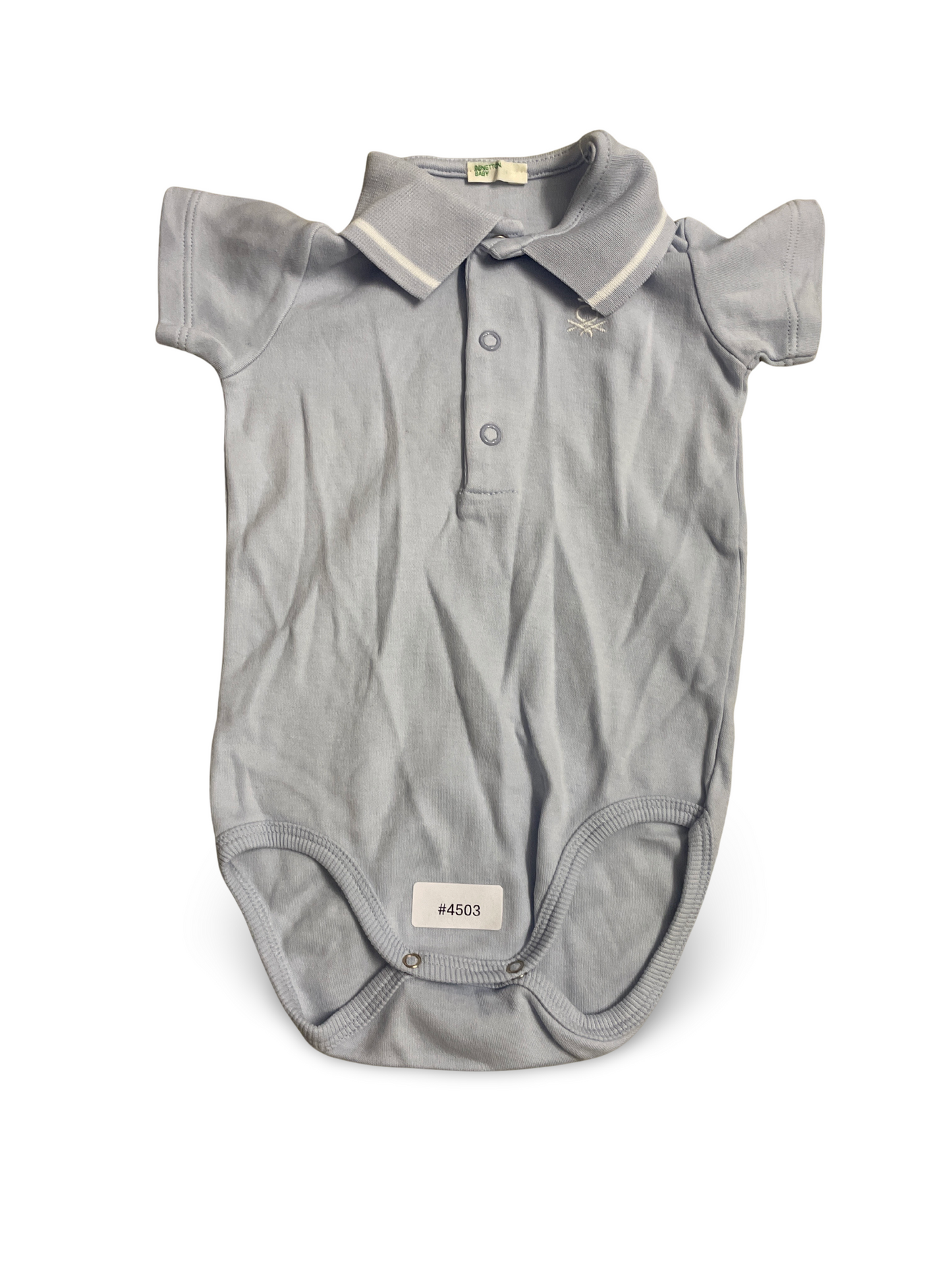 Strampler mit Polokragen hellblau - Gr. 62