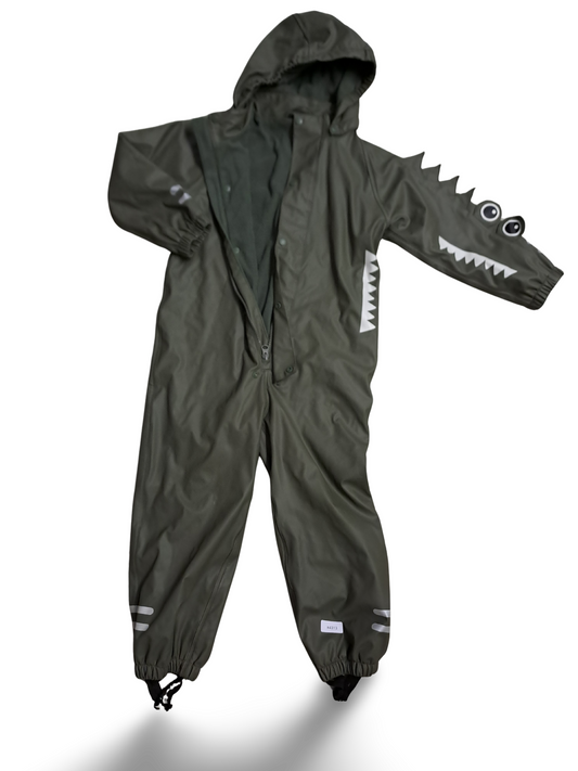 Kinderregenanzug mit Kapuze und Krokodilprint - Gr. 110