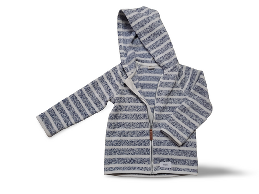 Gestreifte Kapuzenjacke - Gr. 92