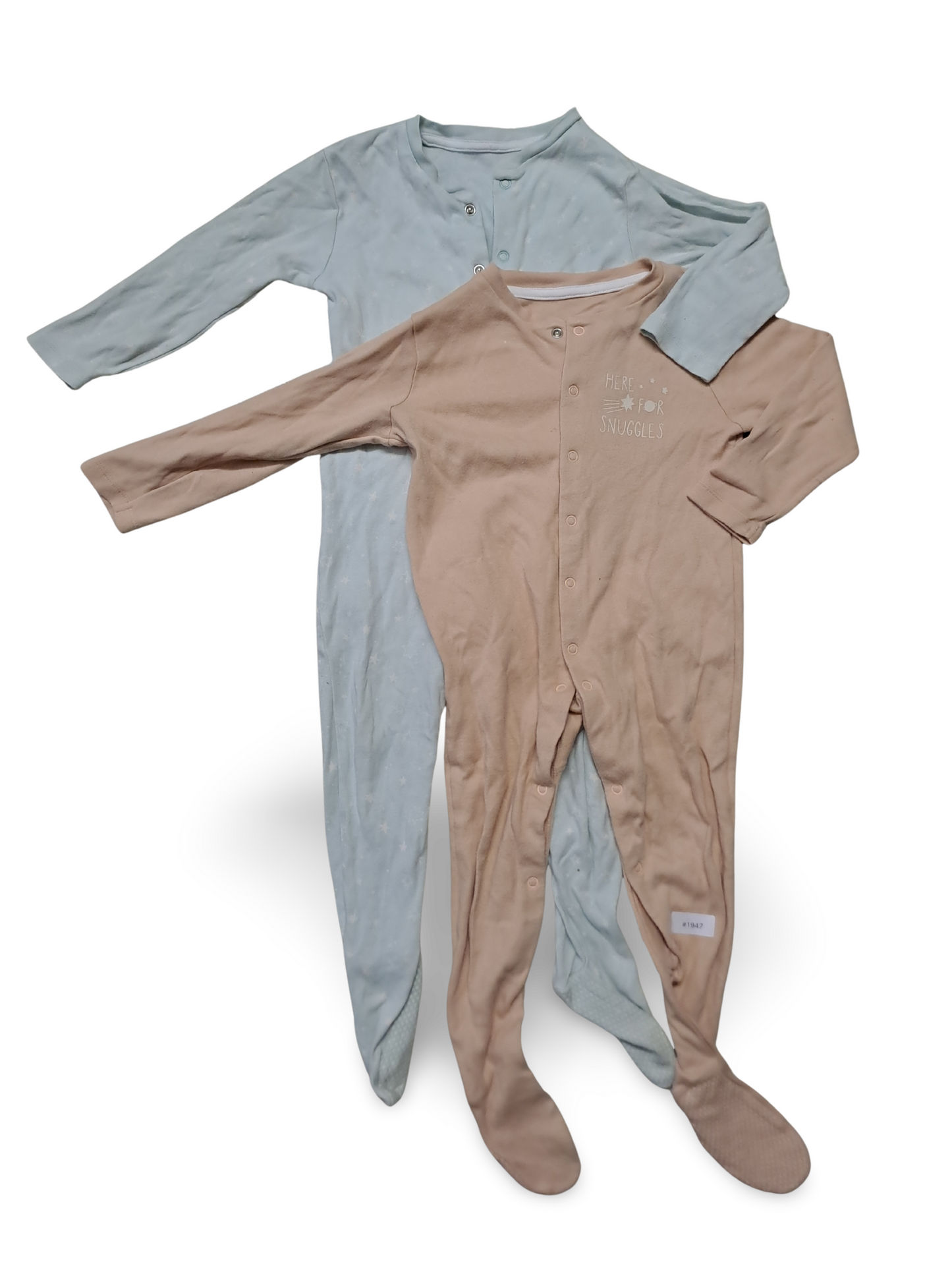 2er Bundle Strampler mit Fuessen - Gr. 92