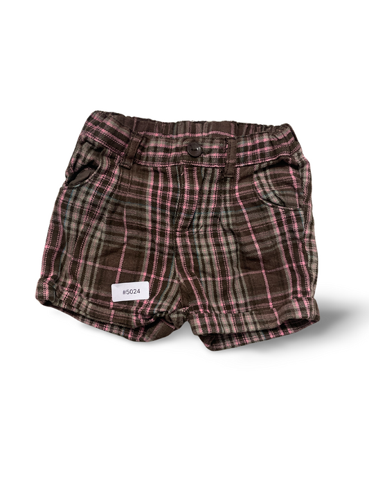 Braun-rosa karierte Shorts - Gr. 68