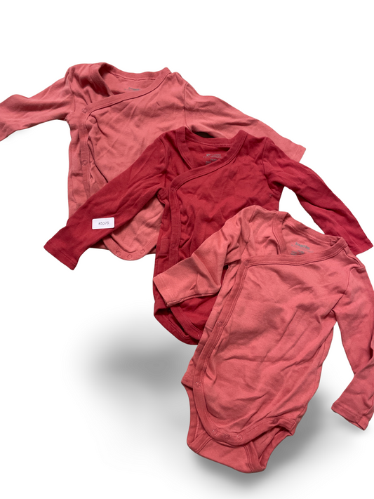 3er Bundle Wickelbodys langarm rosa - Gr. 74