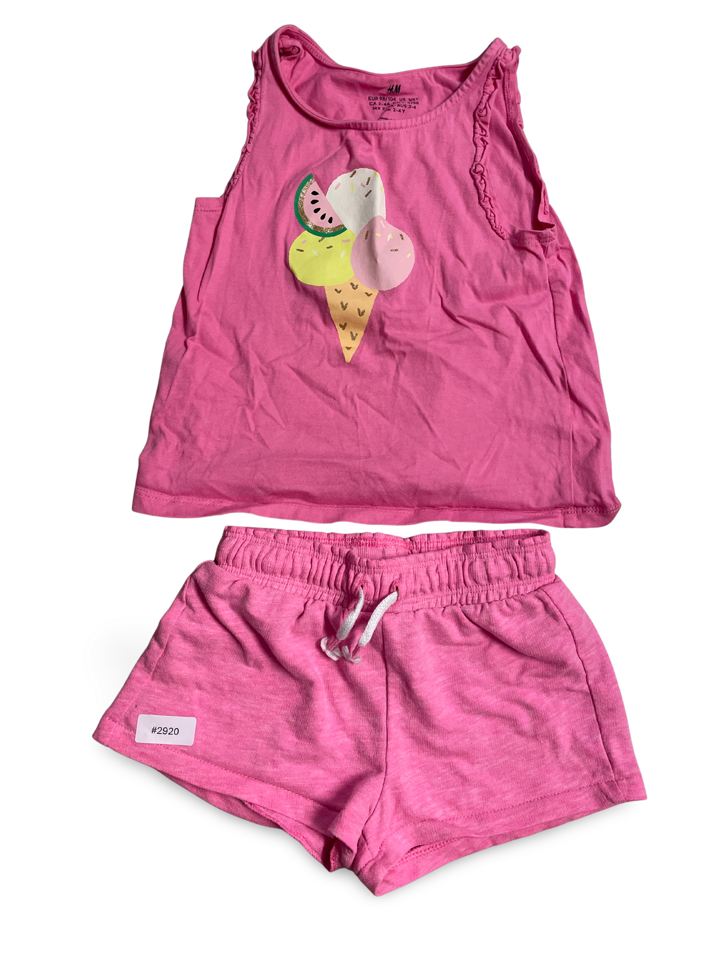 Top mit Eiswaffelprint und Shorts - Gr. 98