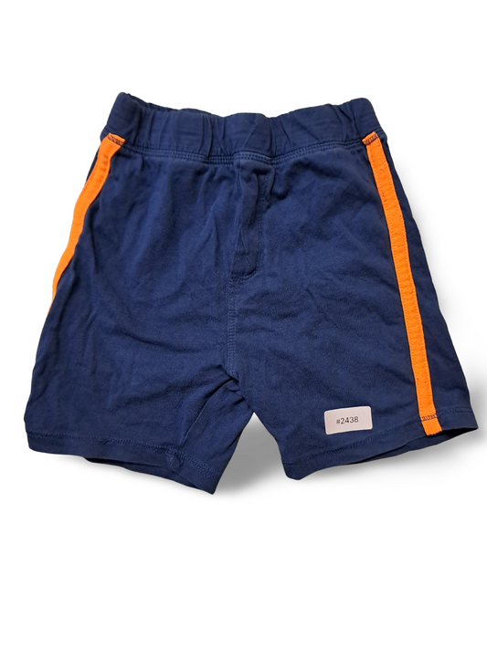 Blaue Kinder-Shorts mit orangen Seitenstreifen - Gr. 92