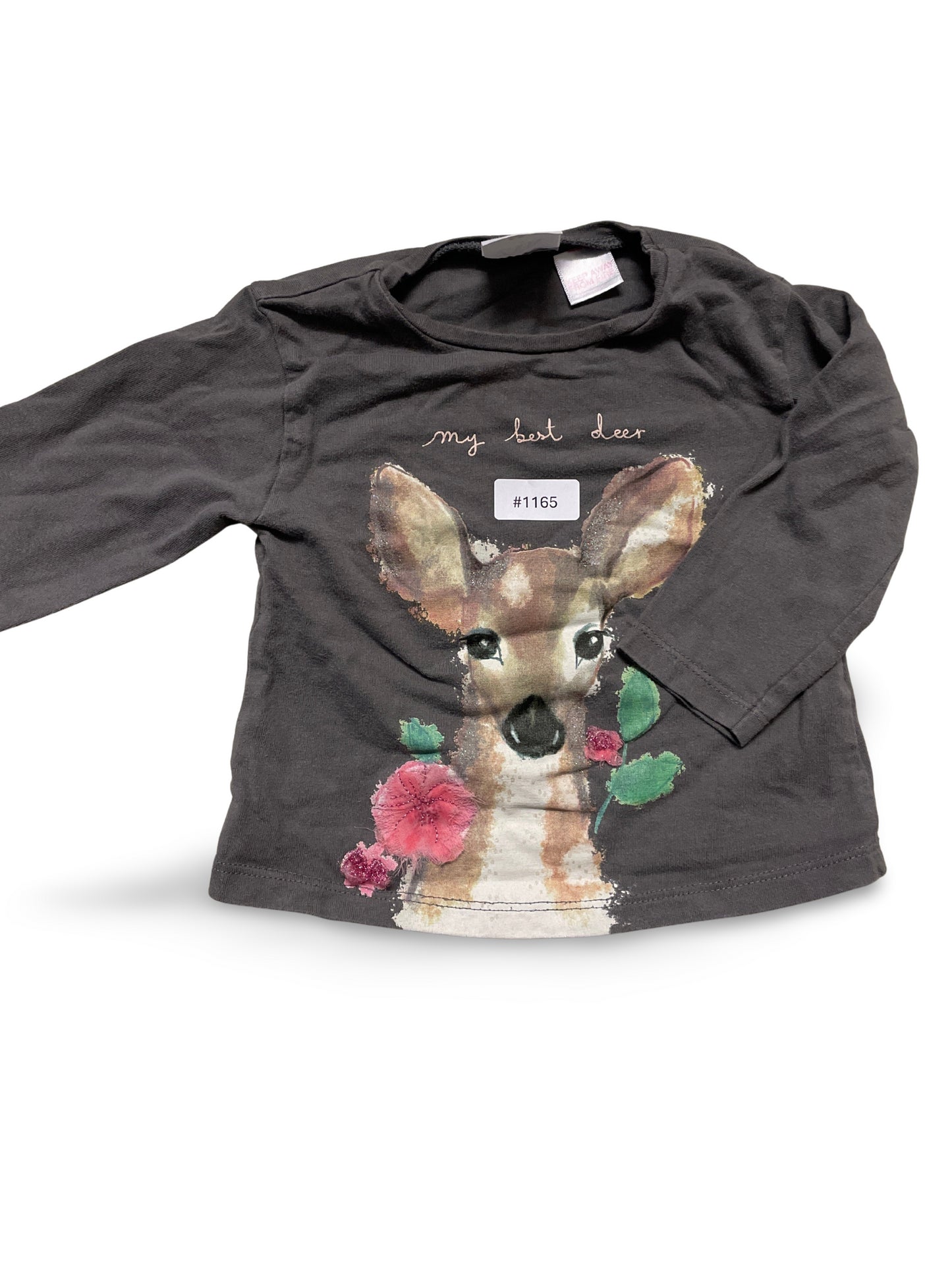 Langarmshirt mit Reh-Motiv - Gr. 74