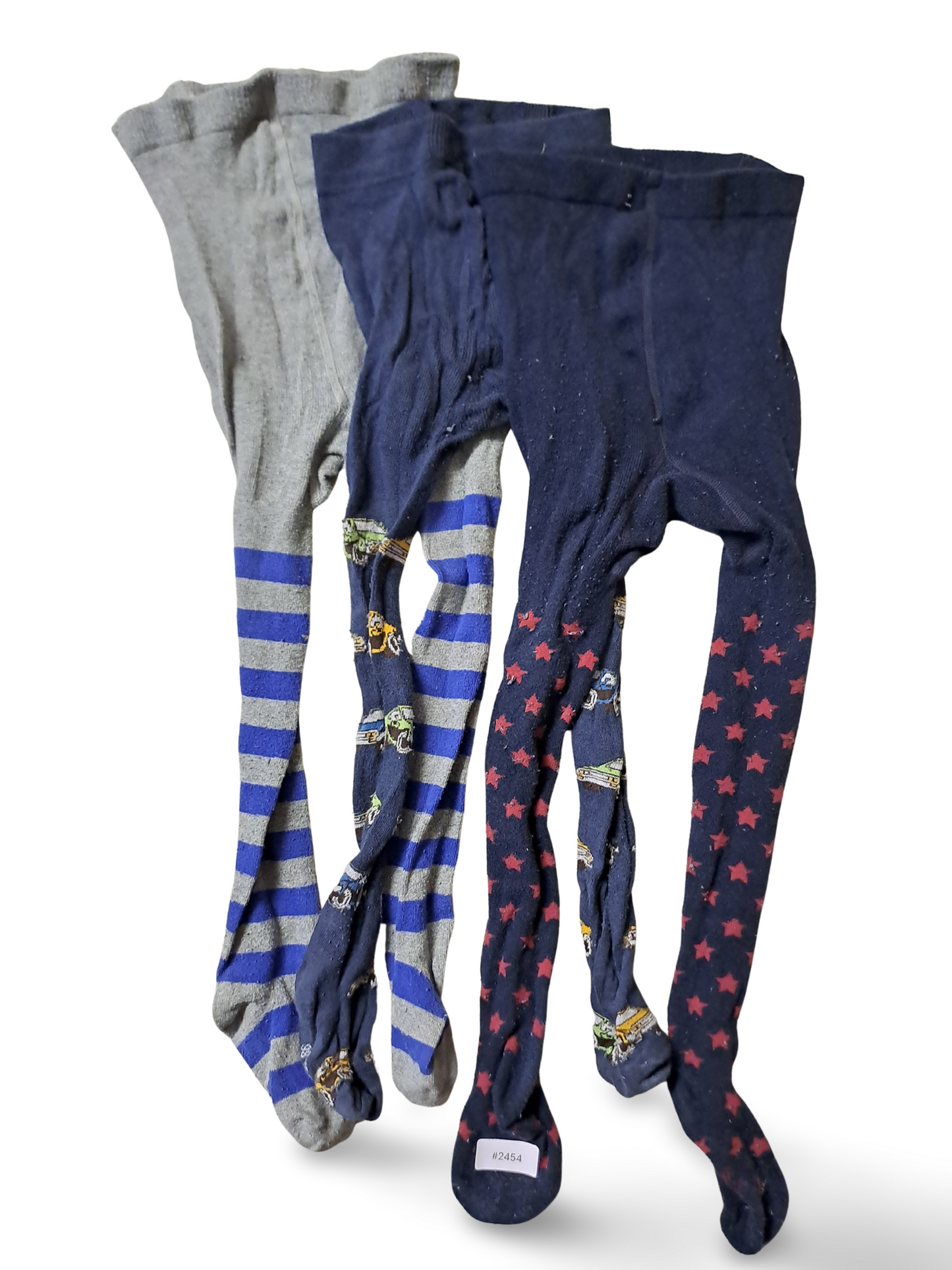 3er Bundle Gestreifte und gemusterte Strumpfhosen - Gr. 92