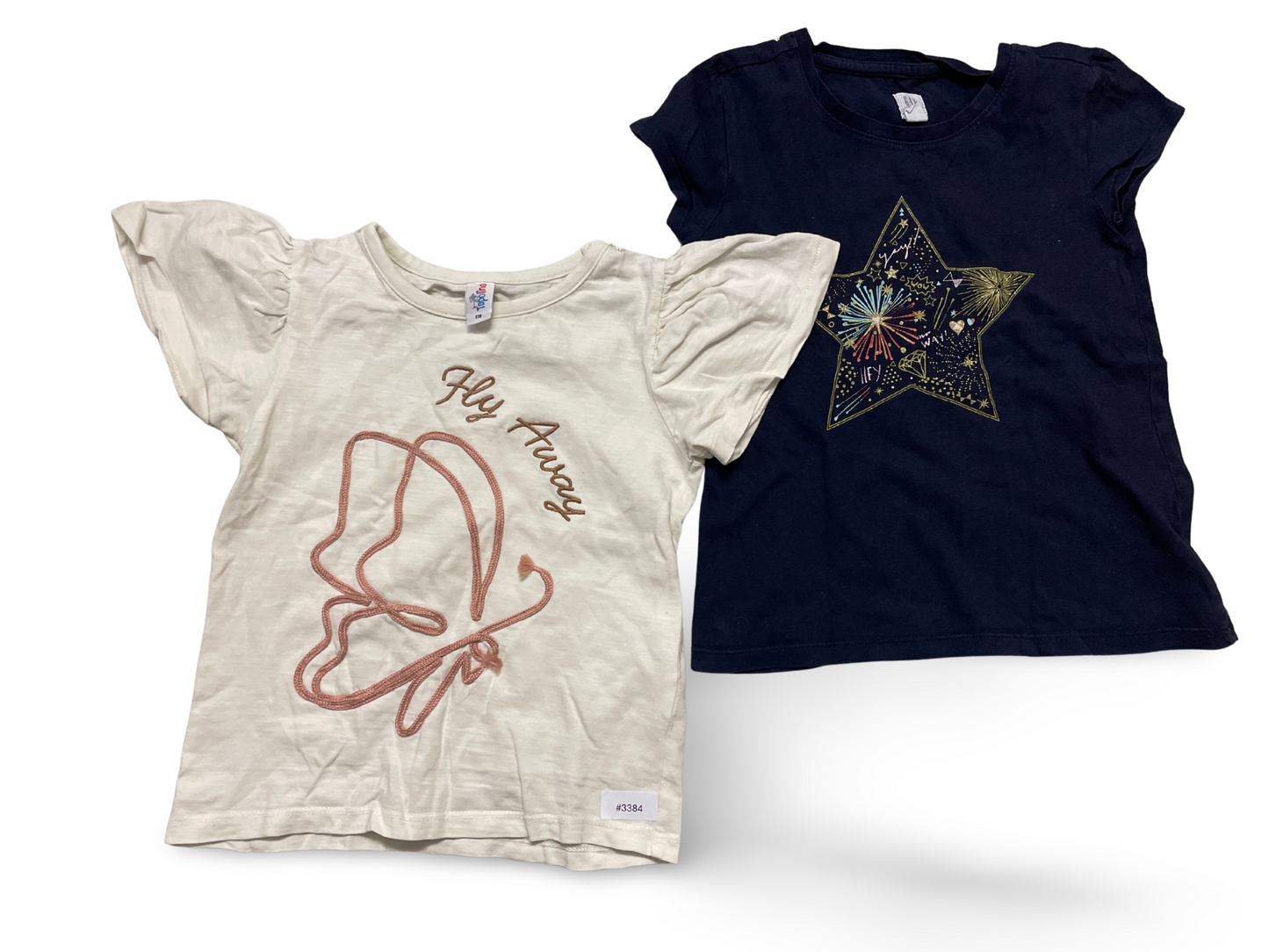 2er Bundle T-Shirts mit Stern und Schmetterling - Gr. 116
