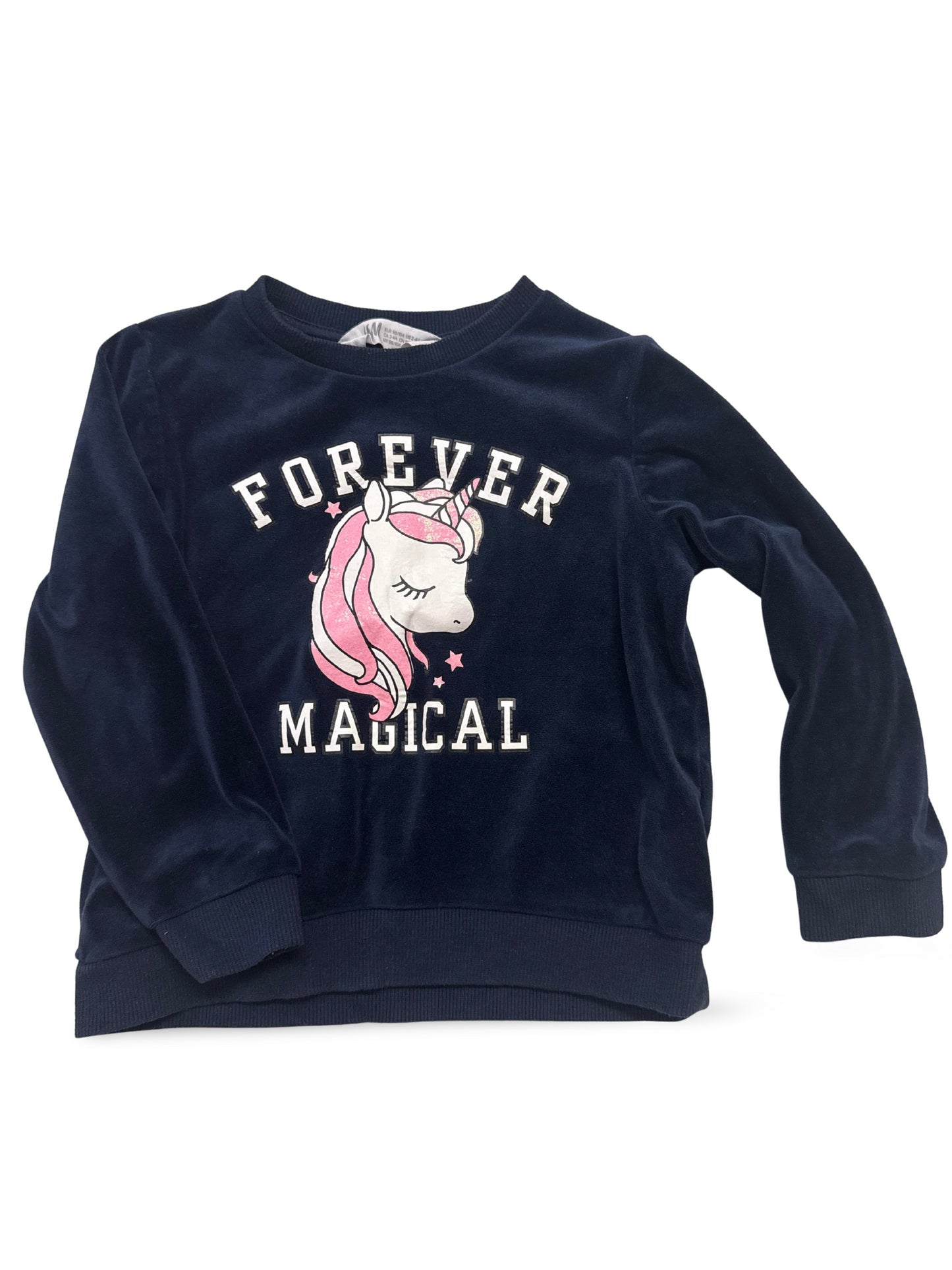Sweatshirt mit Einhorn - Gr. 98