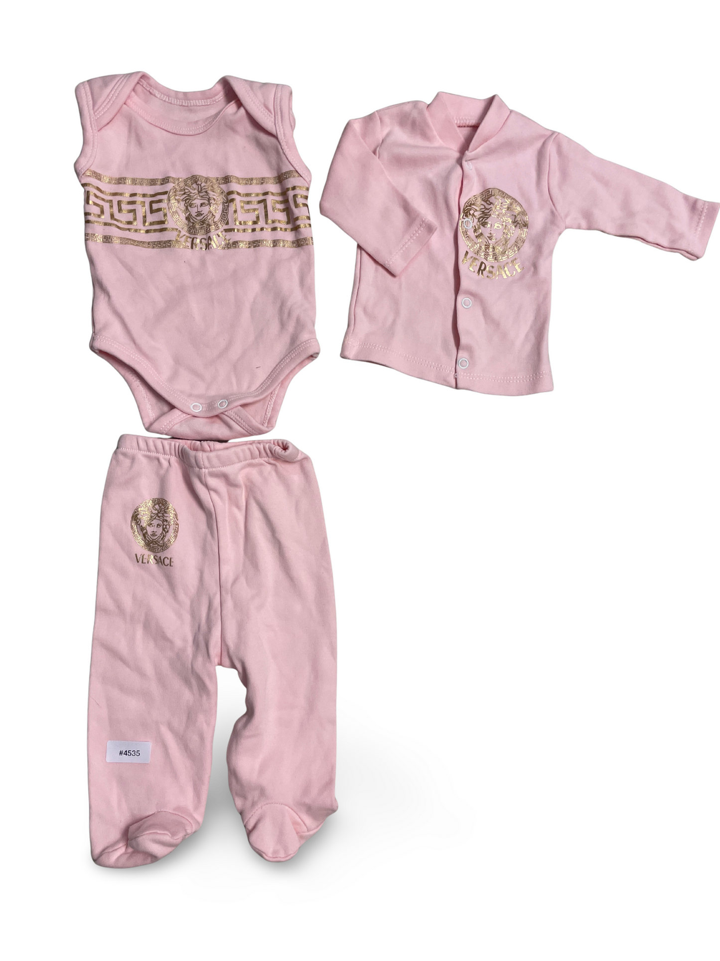 Babyset Strampler Jacke Strumpfhose Rosa - Gr. 62