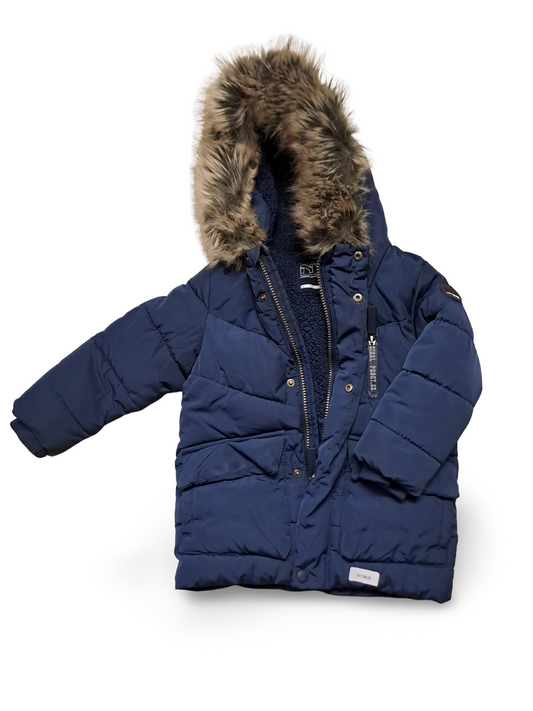 Steppjacke mit Fellkapuze - Gr. 92