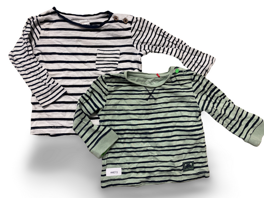 2er Bundle Langarmshirts gestreift - Gr. 74