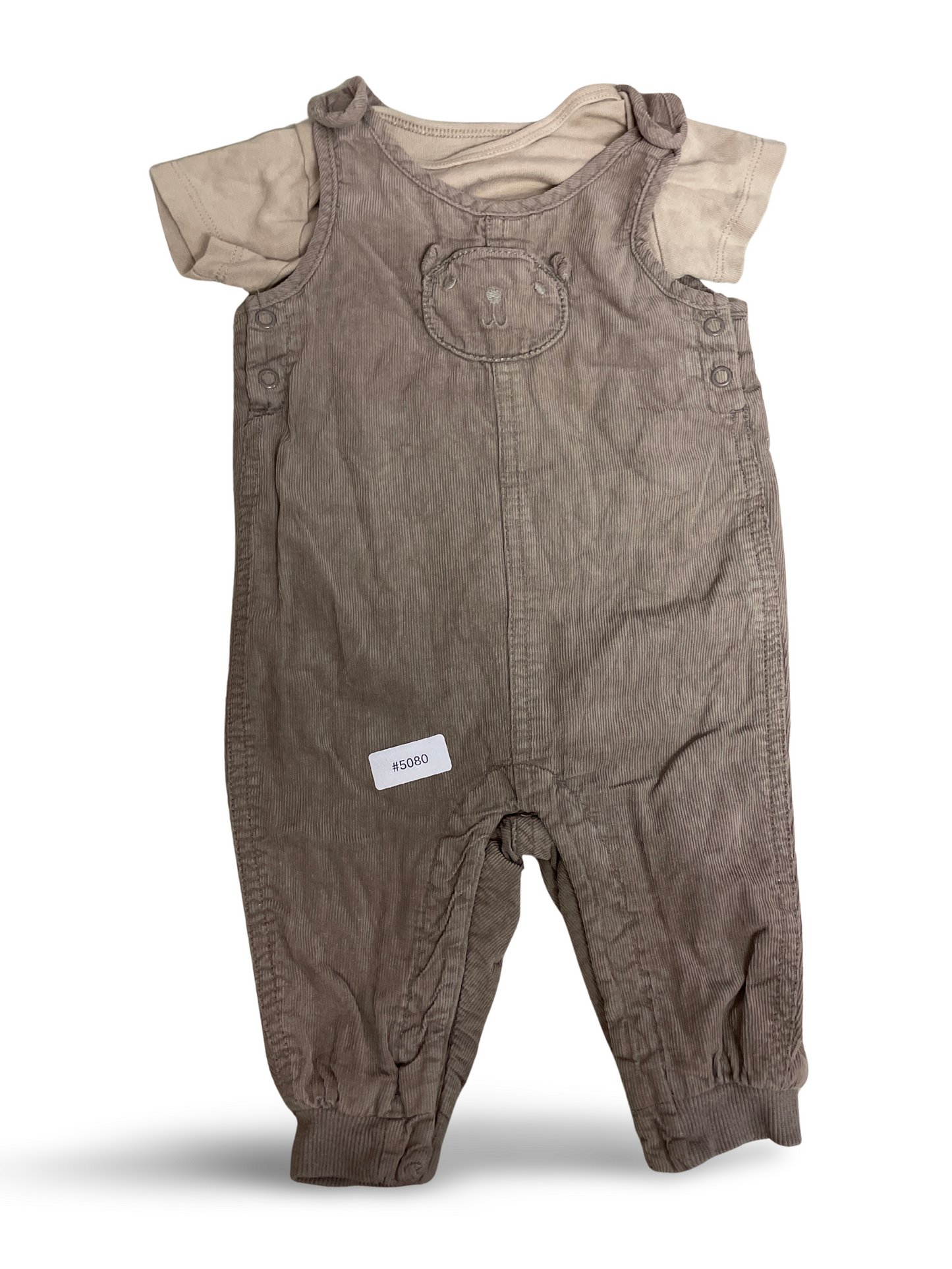 Cord-Strampler mit Baergesicht - Gr. 62