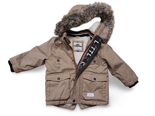 Parka mit Kunstfellkapuze - Gr. 80