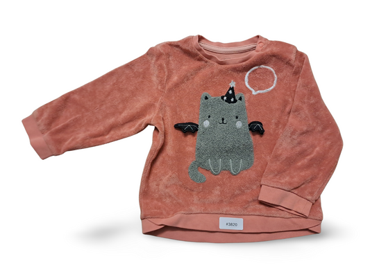 Sweatshirt mit Katzenapplikation - Gr. 80