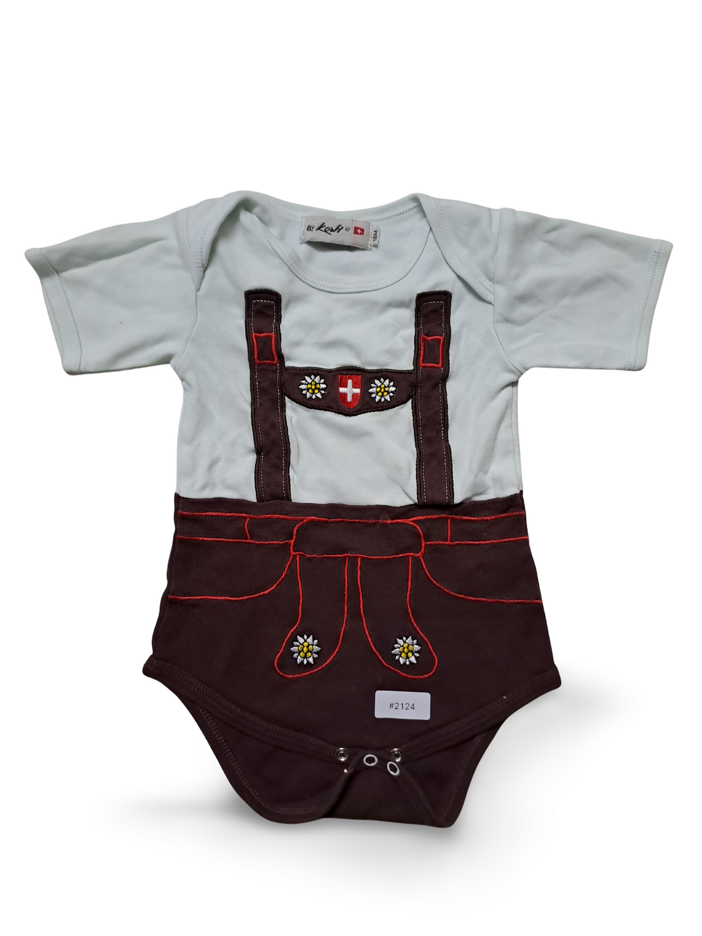 Body Lederhosen-Optik kurzarm - Gr. 86