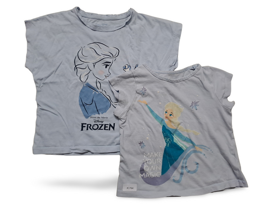 2er Bundle T-Shirts Kurzarm Frozen Hellblau - Gr. 110