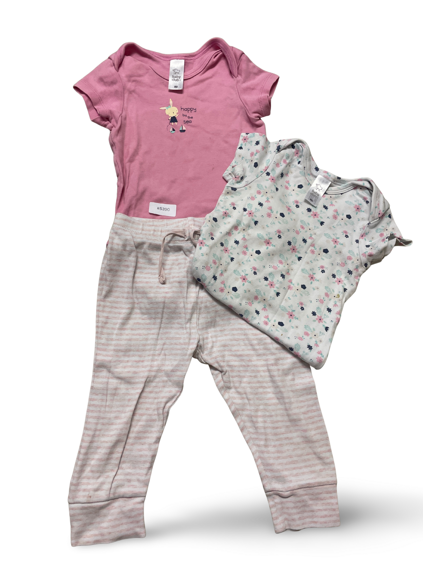 2er Bundle Kurzarm-Bodys mit Jogginghose - Gr. 80