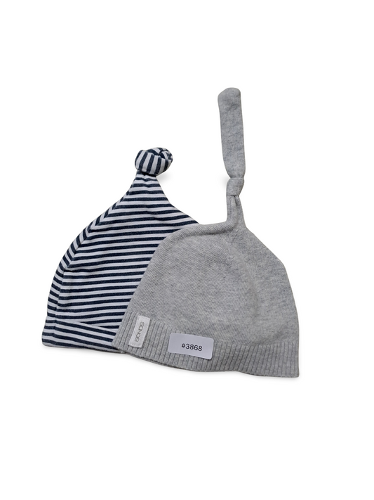2er Bundle Babymützen mit Knoten - Gr. 68