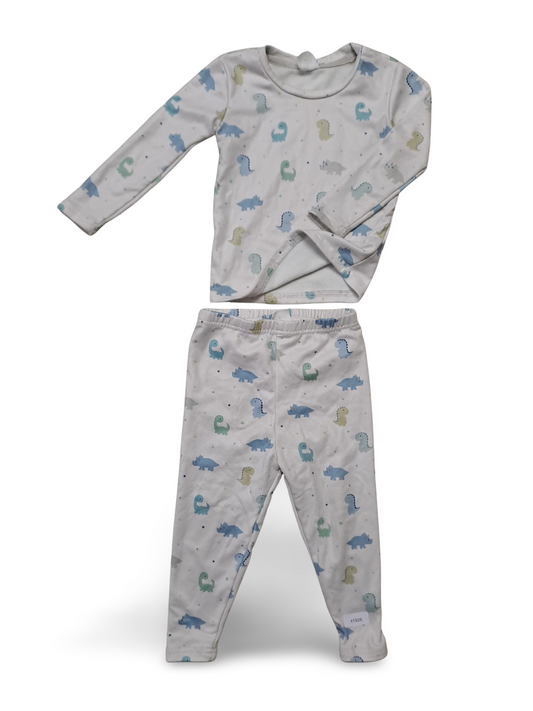 Zweiteiliger Schlafanzug mit Leggings und Dino-Motiv - Gr. 98