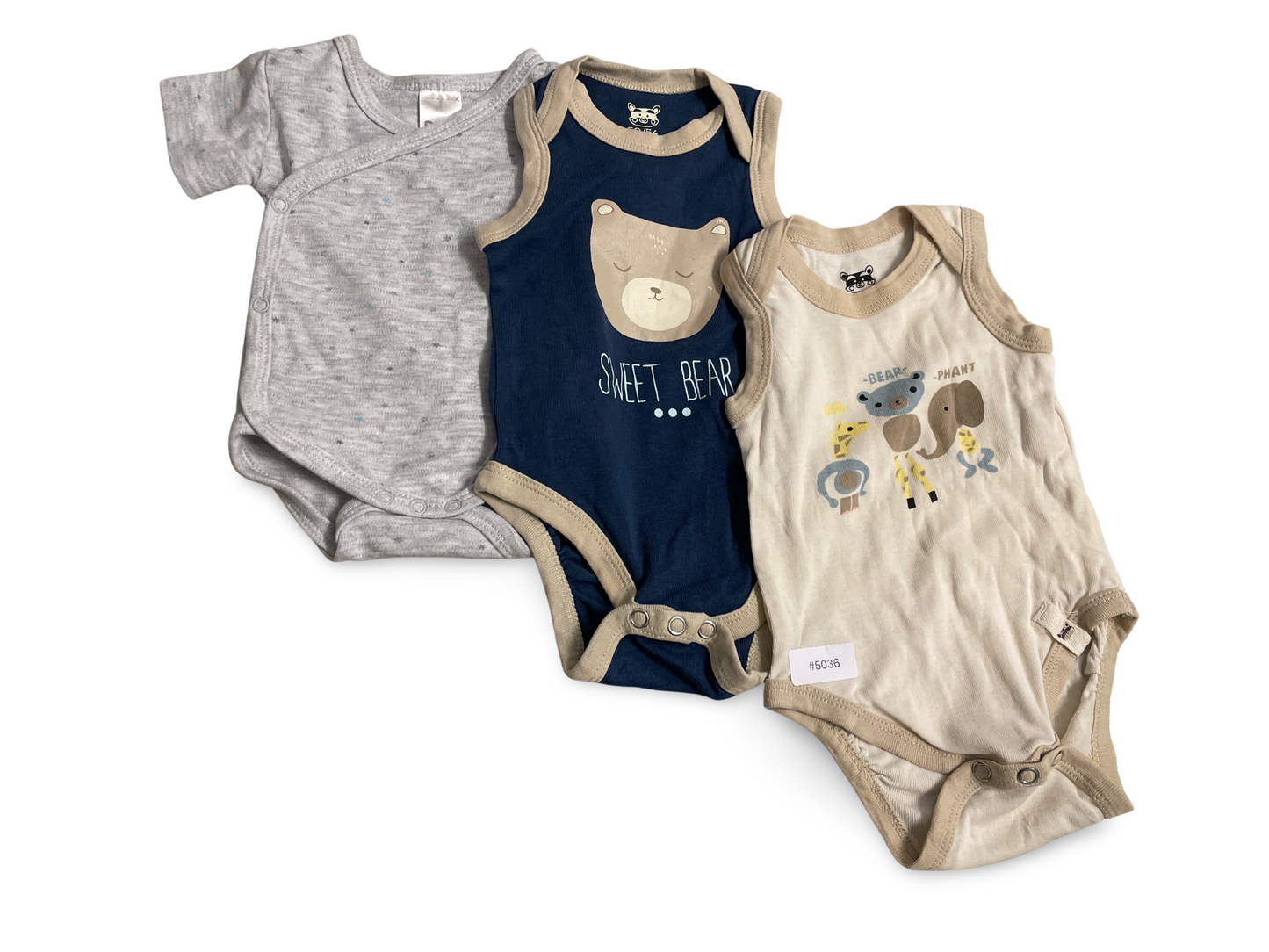 3er Bundle Strampler mit Tiermotiven - Gr. 50