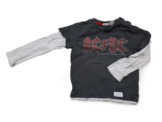 Langarmshirt im Lagenlook mit AC/DC-Print - Gr. 62