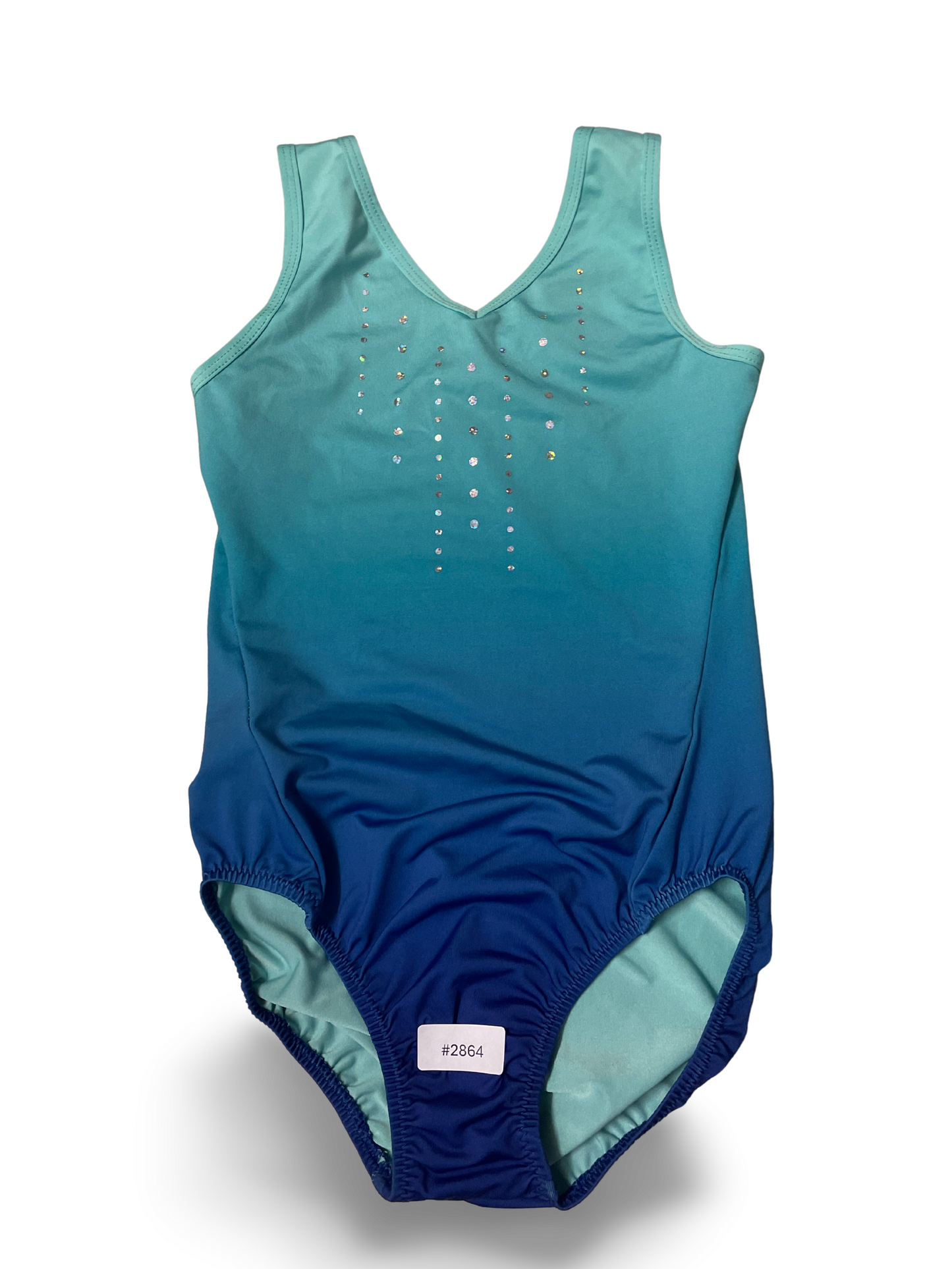 Mädchen Turnanzug türkis-blau mit Strass - Gr. 122